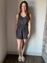 Load image into Gallery viewer, charcoal tencel romper