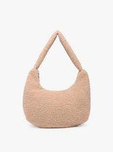 Load image into Gallery viewer, tan sherpa shoulder bag