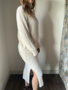 soft ivory ribbed sweater top