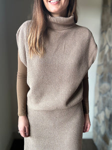 crosby taupe turtleneck vest