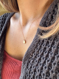 hello adorn sunrise tiny vibes necklace | 14kt gold fill + sterling silver