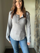Load image into Gallery viewer, soft ribbed button henley