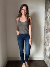 Load image into Gallery viewer, kancan dark wash double button skinny