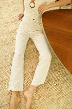 Load image into Gallery viewer, white high rise straight leg jeans