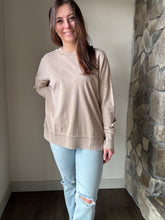 Load image into Gallery viewer, khaki lightweight oversized sweatshirt
