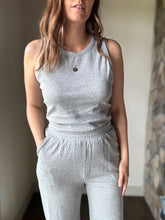 Load image into Gallery viewer, heather grey tank and sweatpants set