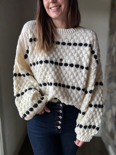 ivory black stripe sweater