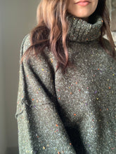 Load image into Gallery viewer, green confetti turtleneck sweater