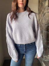 Load image into Gallery viewer, periwinkle textured sleeve chunky knit sweater