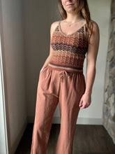 Load image into Gallery viewer, brown + rust knit tank