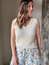 Load image into Gallery viewer, elsie sleeveless ivory waffle sweater