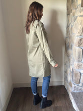 Load image into Gallery viewer, button down washed olive bindi dress and shacket