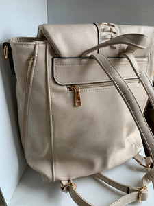 convertible whipstitch zipper backpack | 3 colors
