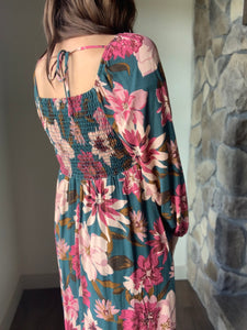 long sleeve floral maxi dress