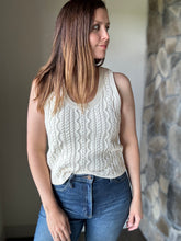 Load image into Gallery viewer, astra ivory cable sleeveless sweater