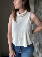 Load image into Gallery viewer, soft ronan ivory turtle neck sleeveless top