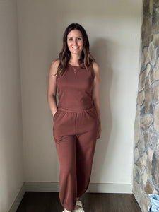 chestnut tank and sweatpants set