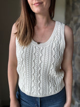 Load image into Gallery viewer, astra ivory cable sleeveless sweater