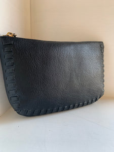 vegan leather stitched crossbody bag