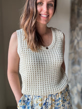 Load image into Gallery viewer, elsie sleeveless ivory waffle sweater