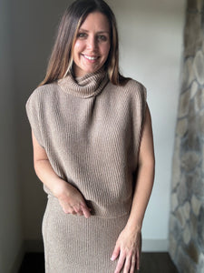 crosby taupe sweater knit midi skirt