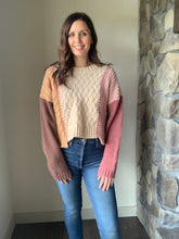 Load image into Gallery viewer, blush+mustard divide sweater