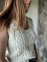 Load image into Gallery viewer, astra ivory cable sleeveless sweater