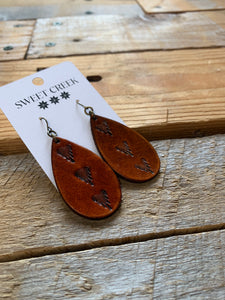 sweet creek summit mini leather teardrop earrings