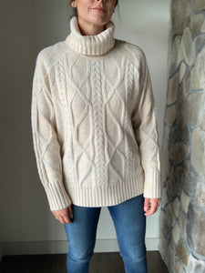 almond cable neck tunic