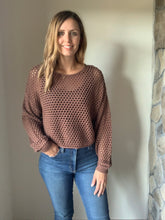 Load image into Gallery viewer, cocoa crochet long sleeve top