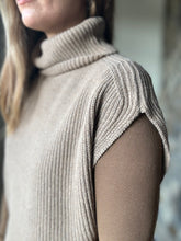 Load image into Gallery viewer, crosby taupe turtleneck vest