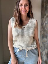 Load image into Gallery viewer, elsie sleeveless ivory waffle sweater