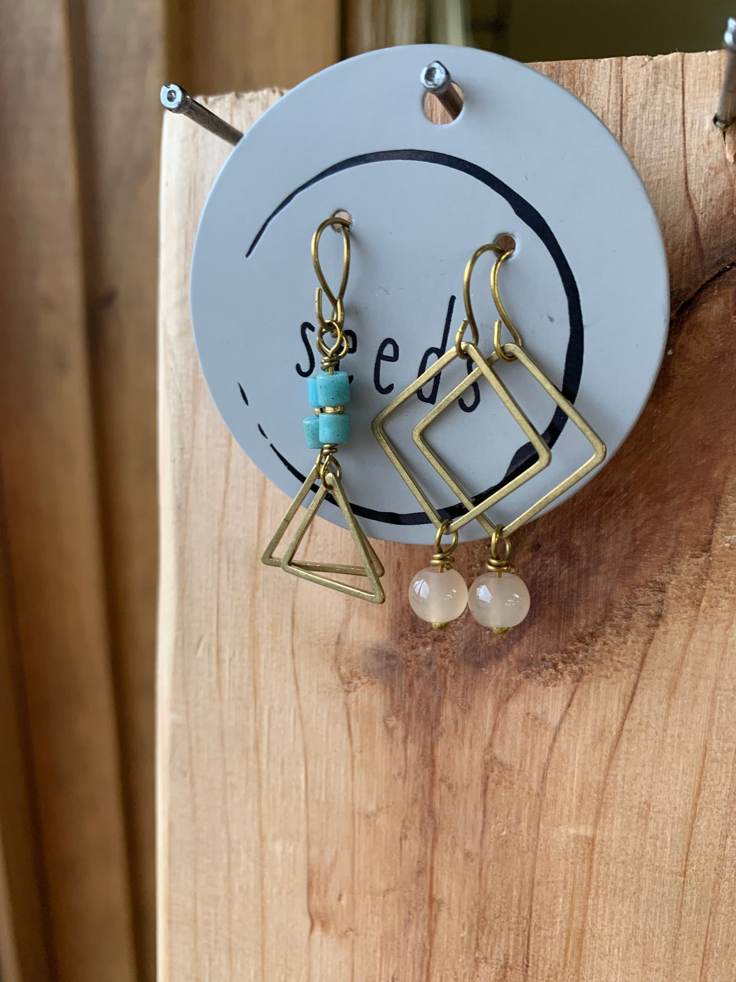 turquoise + blush earrings 2-pack