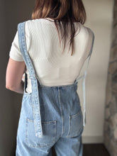 Load image into Gallery viewer, denim button down overall jumpsuit