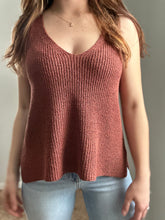 Load image into Gallery viewer, brown racerback knit tank