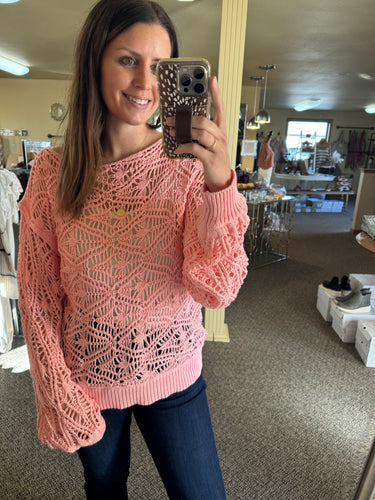 blossom open weave sweater