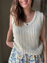 Load image into Gallery viewer, elsie sleeveless ivory waffle sweater