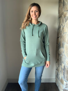 AA green side slit tunic hoodie | xs-2xl
