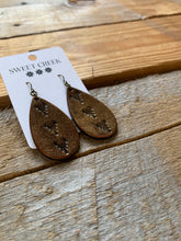 Load image into Gallery viewer, sweet creek summit mini leather teardrop earrings