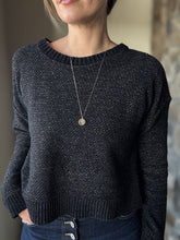 Load image into Gallery viewer, black two-tone metallic rianne sweater