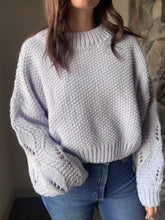 Load image into Gallery viewer, periwinkle textured sleeve chunky knit sweater