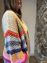 Load image into Gallery viewer, rainbow oversized hand-crocheted cardigan