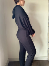 Load image into Gallery viewer, soft black zip-up hoodie