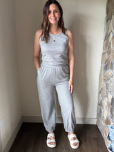 Load image into Gallery viewer, heather grey tank and sweatpants set