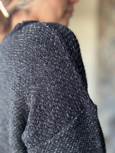 Load image into Gallery viewer, black two-tone metallic rianne sweater