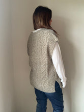 Load image into Gallery viewer, olive oversized cable sweater vest
