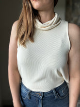 Load image into Gallery viewer, soft ronan ivory turtle neck sleeveless top