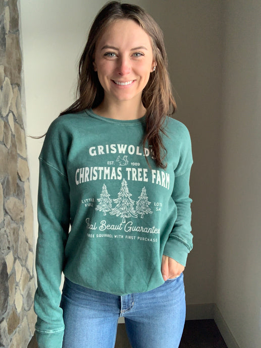 Griswold's tree farm forest mineral washed fleece sweatshirt