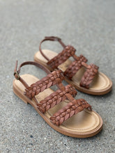 Load image into Gallery viewer, blowfish cognac braided sandals