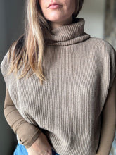 Load image into Gallery viewer, crosby taupe turtleneck vest